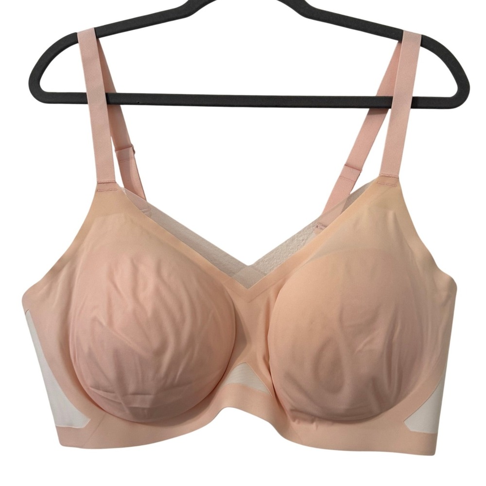 Honeylove Crossover Bra 3X Nude Pink Wireless‎ Plus Size LWBR0302 NEW